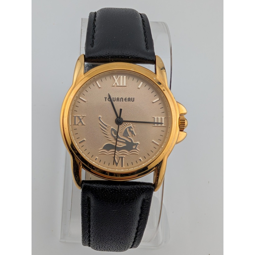 Limited Edition Tourneau Pegasus Watch Women 31mm Gold Tone Case- New Battery